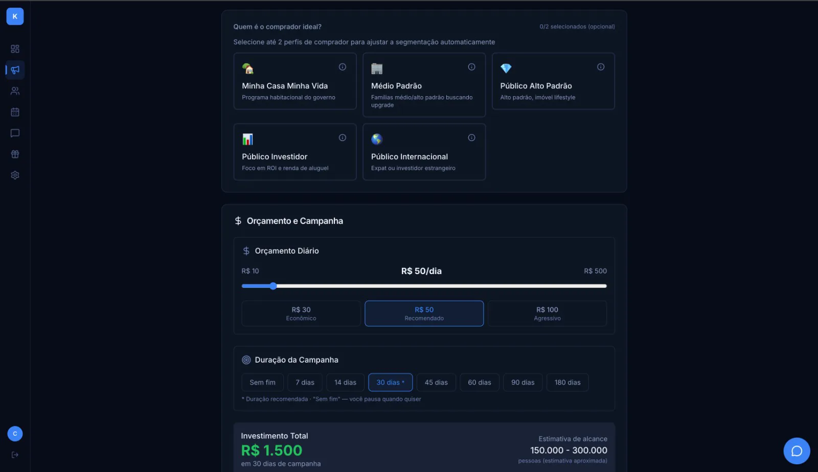 A Kaptfy monta o público e o orçamento